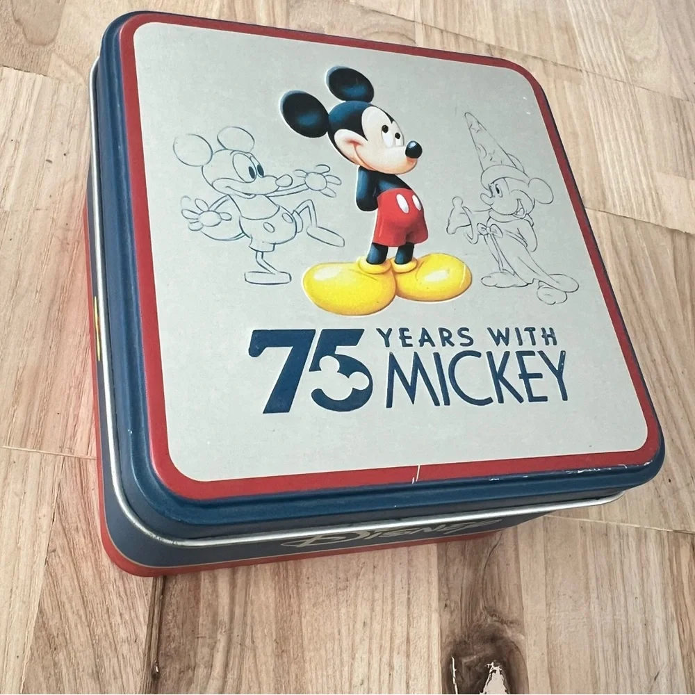 Disney musical Mickey Mouse 75th anniversary watch and tin NEW BATTERY